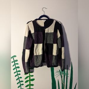 CHRISTOPHER & BANKS Multicolor Checkered Cardigan